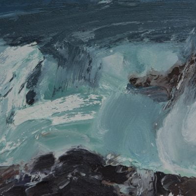 007 'Wave' Oil On Board 45 X 24 Cm 2017 Alison Critchlow