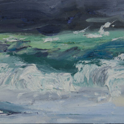 Alison Critchlow Artist Dark Sky, Iona Oil Painting  Sea Painting,Oil On Board  Hebrides Alison Critchlow