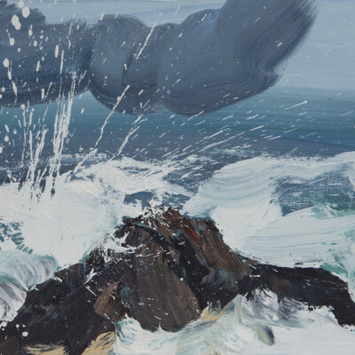 Alison Critchlow Artist Squall, High Tide,Sea Painitng Iona  Hebrides 2017